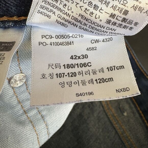 Levis 505 Jeans Mens 42x30 Blue Straight Leg Denim American - Picture 6 of 6